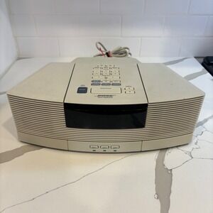 Bose Wave Radio CD Player AWRC-1P Platinum White AM FM Alarm Clock Shelf System